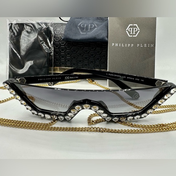 🏆PHILIPP PLEIN Sunglasses Plein Crystal Lux SPP031S Col.0700‼️ - Picture 10 of 16